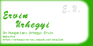ervin urhegyi business card